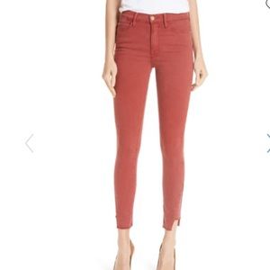 Frame Le High Rust side step hem skinny jean NWOT
